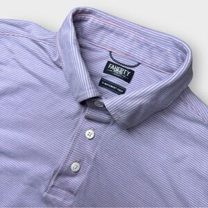 Faherty Men’s‎ Small Movement Polo Shirt Blue Pink Stripe Pima Cotton Blend